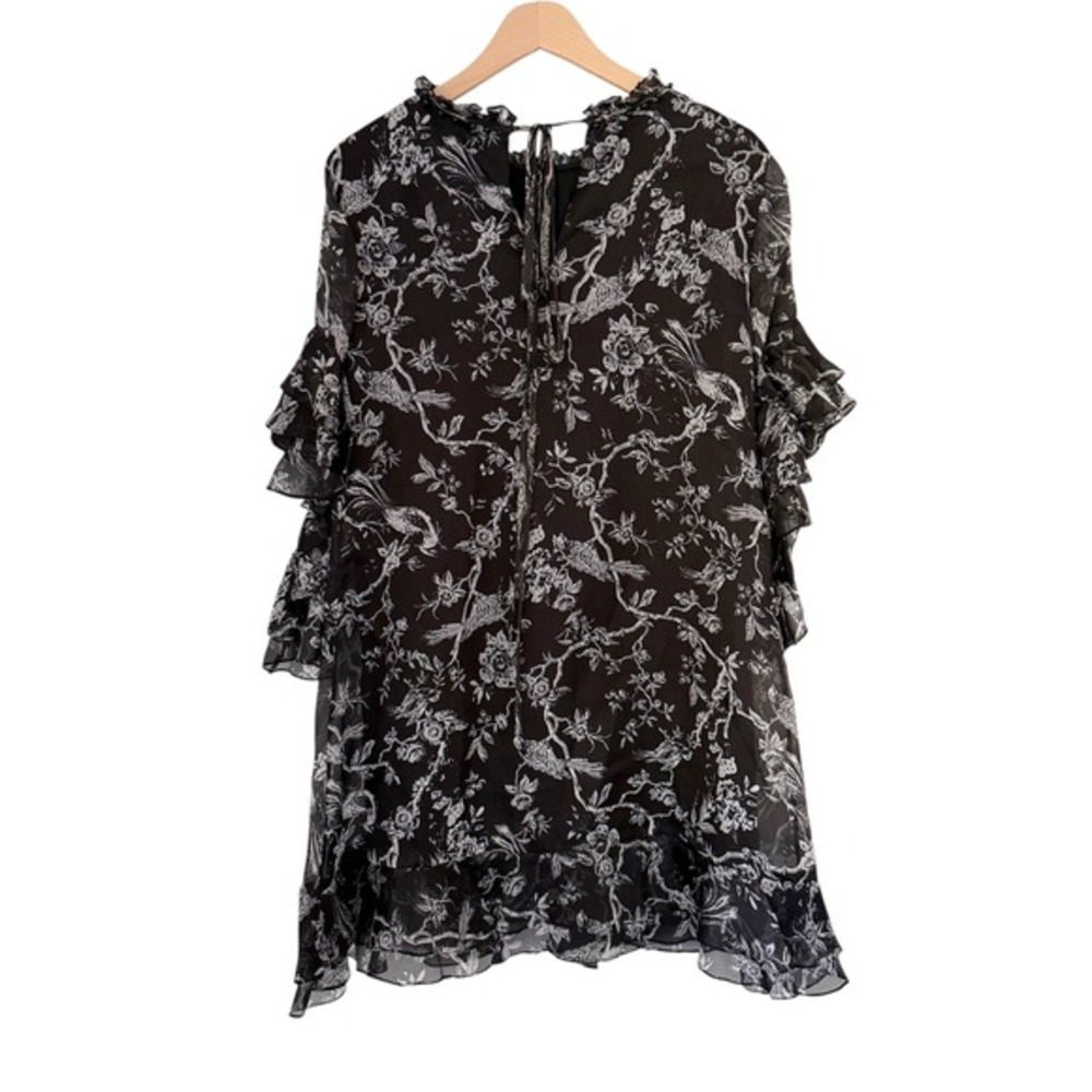 NWT Sachin & Babi Maggie Dress Jet (Black/White Print) Silk Floral Size 6 - Picture 3 of 11